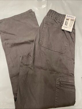 Buffalo David Bitton Men's Charcoal Elastic-Waist Cargo Pants